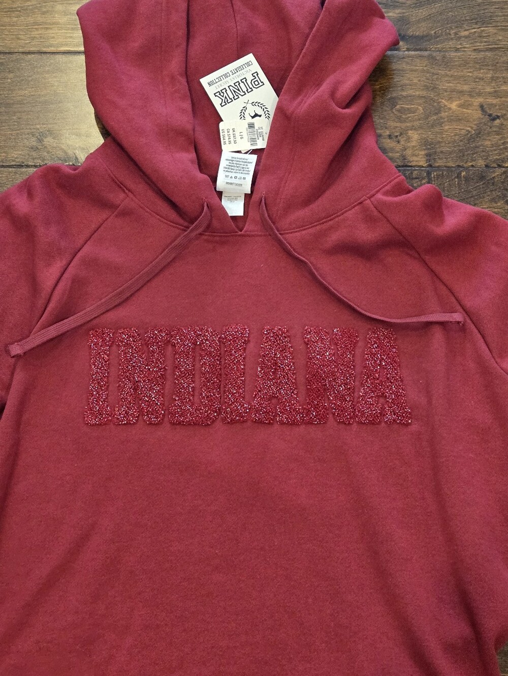 NWT PINK By Victoria's Secret Indiana Hoodie In Crimson Red Size L